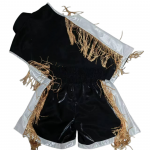 Fringe Boxing Walkout Suit Satin Zipper Vest Fringe Fight Shorts Muay Thai Competition Costume Unisex