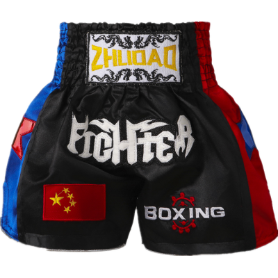 Side Panel Muay ThaiShorts Black and Red