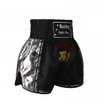 Side Panel Muay ThaiShorts Black and  Sliver