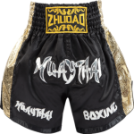 Side Panel Muay ThaiShorts Black and Gold