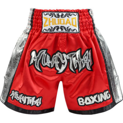 Side Panel Muay ThaiShorts Red and Gold