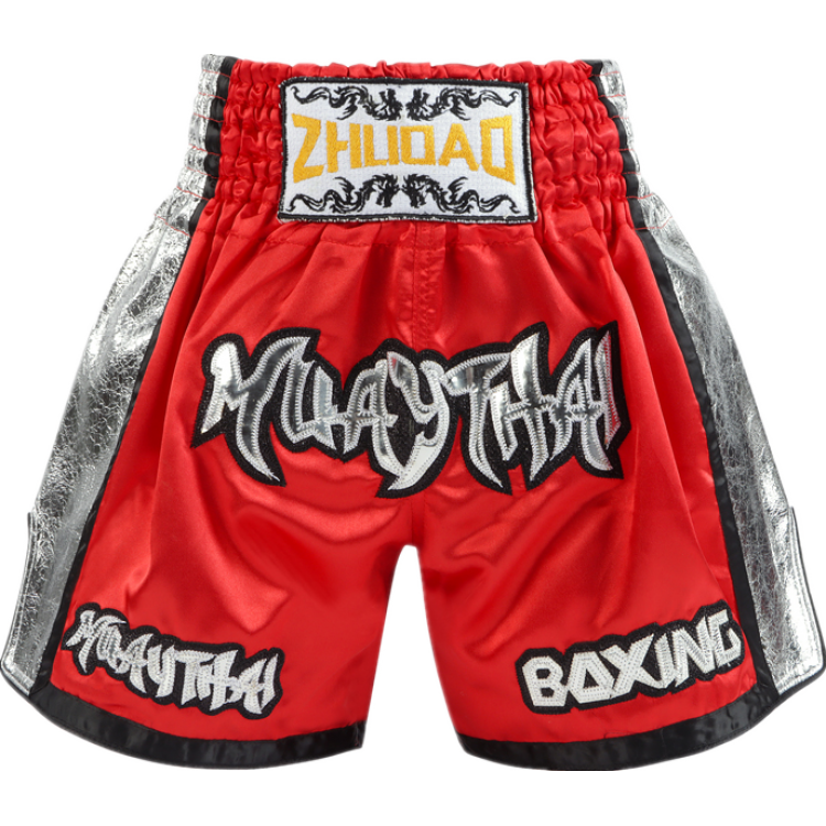 Side Panel Muay ThaiShorts Red and Gold