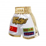 Side Panel Muay ThaiShorts White and Gold Side Panel Muay ThaiShorts White and Gold