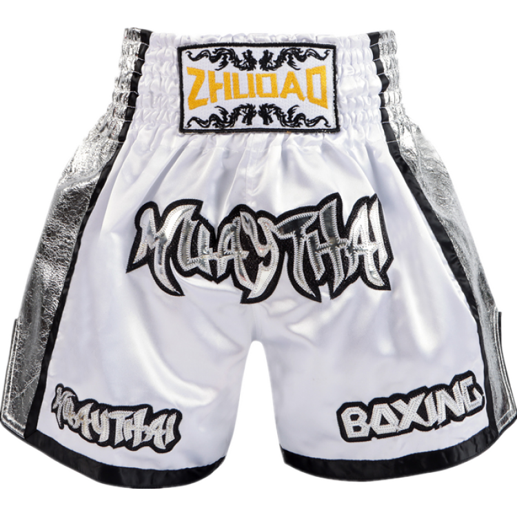 Side Panel Muay ThaiShorts White and Gold Side Panel Muay ThaiShorts White and Gold