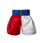 Classic Muay Thai Shorts Blue Waist White and Red Classic Muay Thai Shorts Blue Waist White and Red