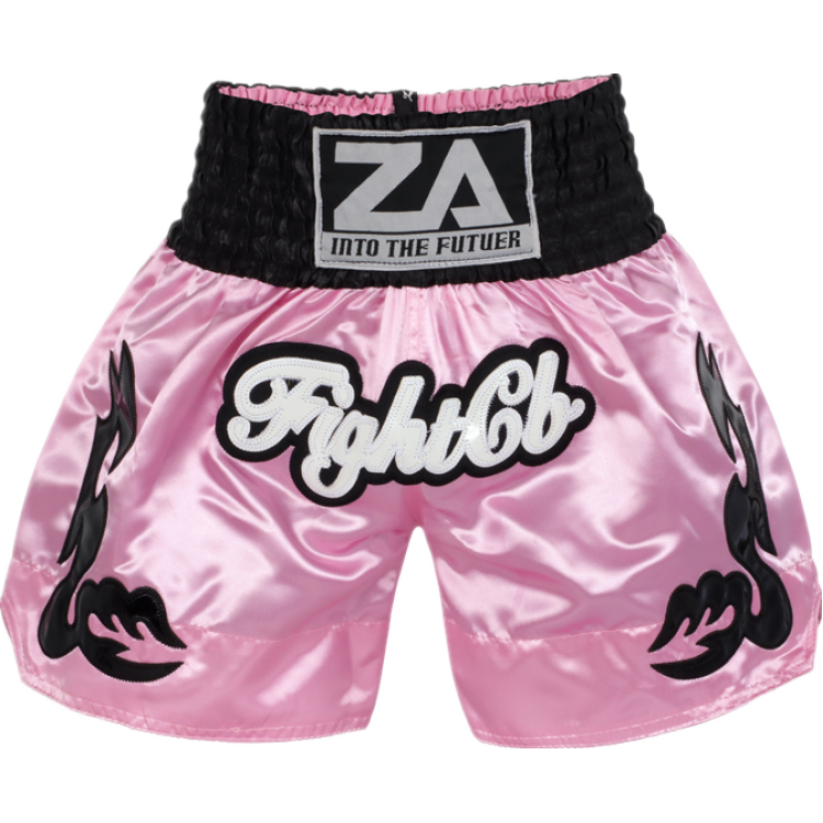 Classic Muay Thai Shorts Pink and Black Classic Muay Thai Shorts Pink and Black