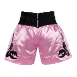 Classic Muay Thai Shorts Pink and Black Classic Muay Thai Shorts Pink and Black