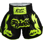 Contrast Inner Hem Muay Thai Shorts Black and Green Contrast Inner Hem Muay Thai Shorts Black and Green