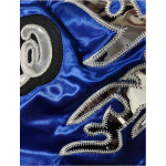 Contrast Inner  Hem Muay Thai Shorts Blue and Black