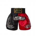Contrast Inner Hem Muay Thai Shorts Black and Red Contrast Inner Hem Muay Thai Shorts Black and Red