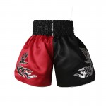 Contrast Inner Hem Muay Thai Shorts Black and Red Contrast Inner Hem Muay Thai Shorts Black and Red