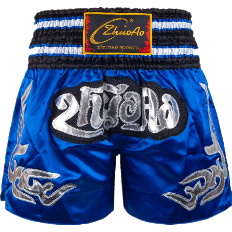 Contrast Inner Hem Muay Thai Shorts Blue Contrast Inner Hem Muay Thai Shorts Blue