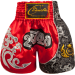 Contrast Inner Hem Muay Thai Shorts Red and Sliver Contrast Inner Hem Muay Thai Shorts Red and Sliver