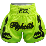 Contrast Inner Hem Muay Thai Shorts Green and Black Contrast Inner Hem Muay Thai Shorts Green and Black