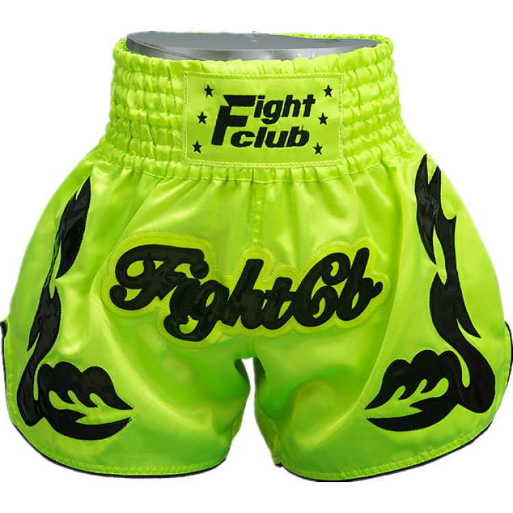 Contrast Inner Hem Muay Thai Shorts Green and Black Contrast Inner Hem Muay Thai Shorts Green and Black