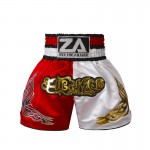 Contrast Inner Hem Muay Thai Shorts White and Red Contrast Inner Hem Muay Thai Shorts White and Red