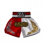 Contrast Inner Hem Muay Thai Shorts White and Red Contrast Inner Hem Muay Thai Shorts White and Red