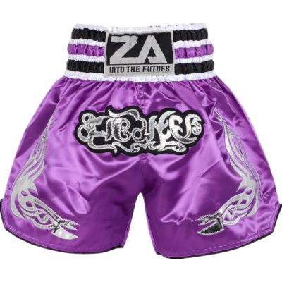 Contrast Inner  Hem Muay Thai Shorts Purple
