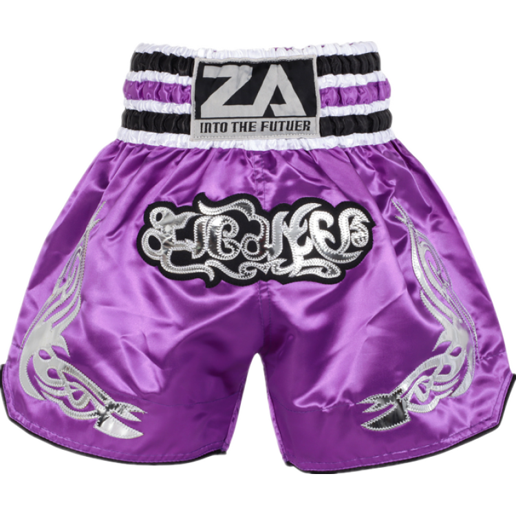 Contrast Inner Hem Muay Thai Shorts Purple Contrast Inner Hem Muay Thai Shorts Purple