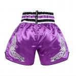 Contrast Inner Hem Muay Thai Shorts Purple Contrast Inner Hem Muay Thai Shorts Purple