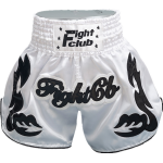 Contrast Inner Hem Muay Thai Shorts White and Black Contrast Inner Hem Muay Thai Shorts White and Black