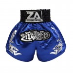 Contrast Inner  Hem Muay Thai Shorts Blue and Black