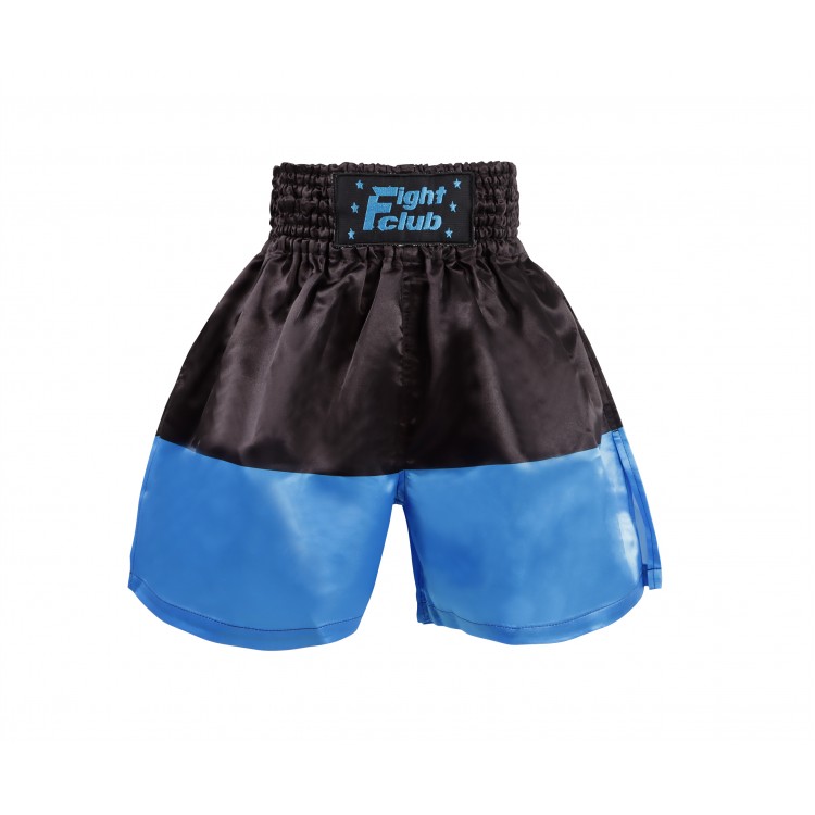 Heat-Printed Muay Thai Shorts Black and Blue Heat-Printed Muay Thai Shorts Black and Blue