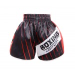 Heat-Printed Muay Thai Shorts Black and Red 2 Heat-Printed Muay Thai Shorts Black and Red 2