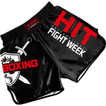 Heat-Printed Muay Thai Shorts Black and Red Heat-Printed Muay Thai Shorts Black and Red