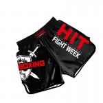 Heat-Printed Muay Thai Shorts Black and Red Heat-Printed Muay Thai Shorts Black and Red