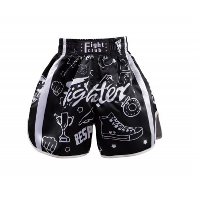 Heat-Printed Muay Thai Shorts Black  