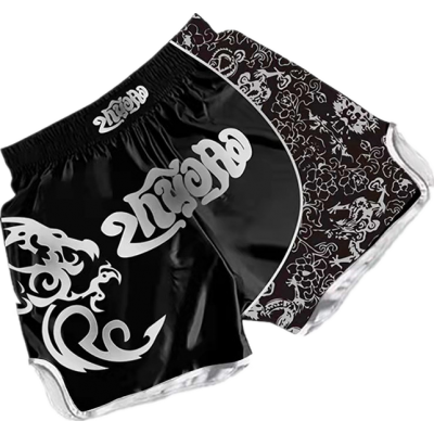 Heat-Printed Muay Thai Shorts Black