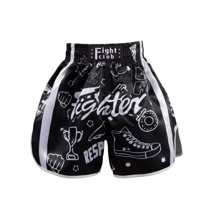 Heat-Printed Muay Thai Shorts Black Heat-Printed Muay Thai Shorts Black