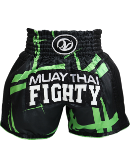 Heat-Printed Muay Thai Shorts Green and Black