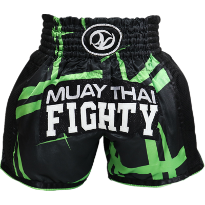 Heat-Printed Muay Thai Shorts Green and Black