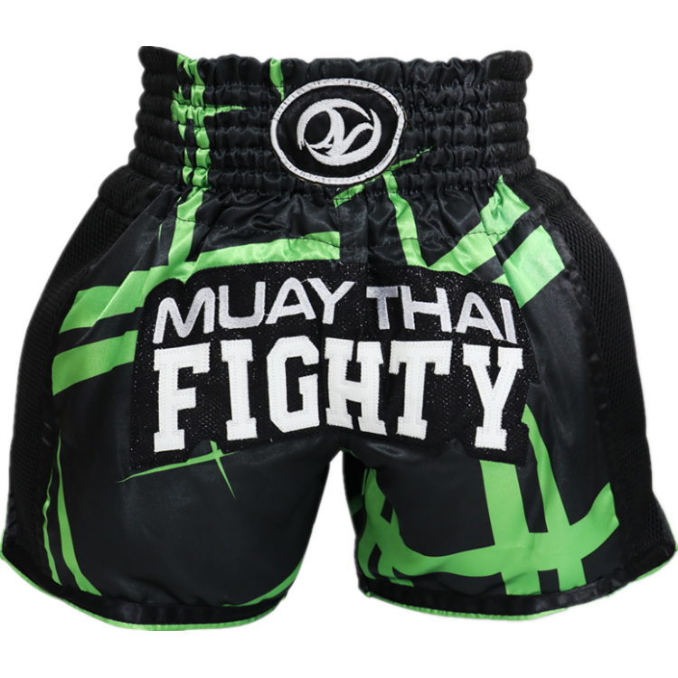 Heat-Printed Muay Thai Shorts Green and Black Heat-Printed Muay Thai Shorts Green and Black