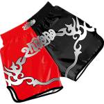 Heat-Printed Muay Thai Shorts Red and Black 3