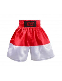Heat-Printed Muay Thai Shorts Red and White