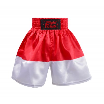 Heat-Printed Muay Thai Shorts Red and White