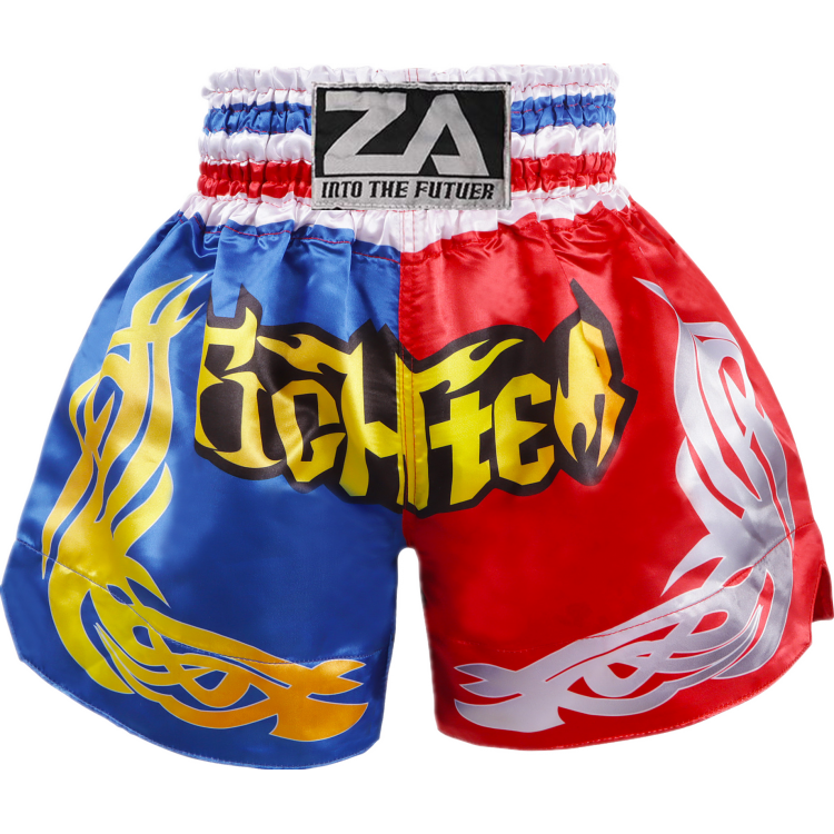 Heat-Printed Muay Thai Shorts Red and Blue Heat-Printed Muay Thai Shorts Red and Blue