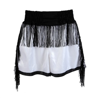 Tassel Shorts White with Black
