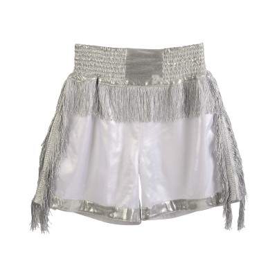 Tassel Shorts White with Sliver