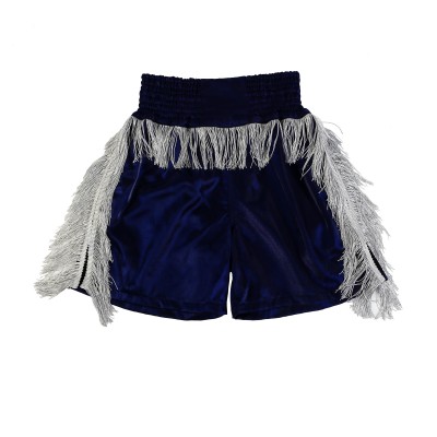 Tassel Shorts Blue with Sliver