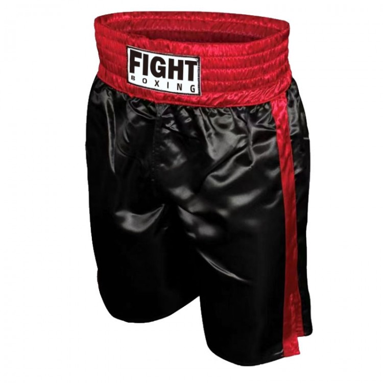 Customized Muay Thai Shorts Black and Red Waist Customized Muay Thai Shorts Black and Red Waist