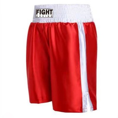Customized Muay Thai Shorts Red and White Waist Boxing Pants