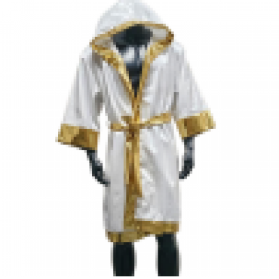 Boxing Robe White and Gold