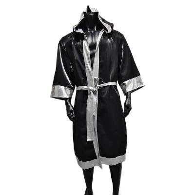 Boxing Robe Black and Sliver