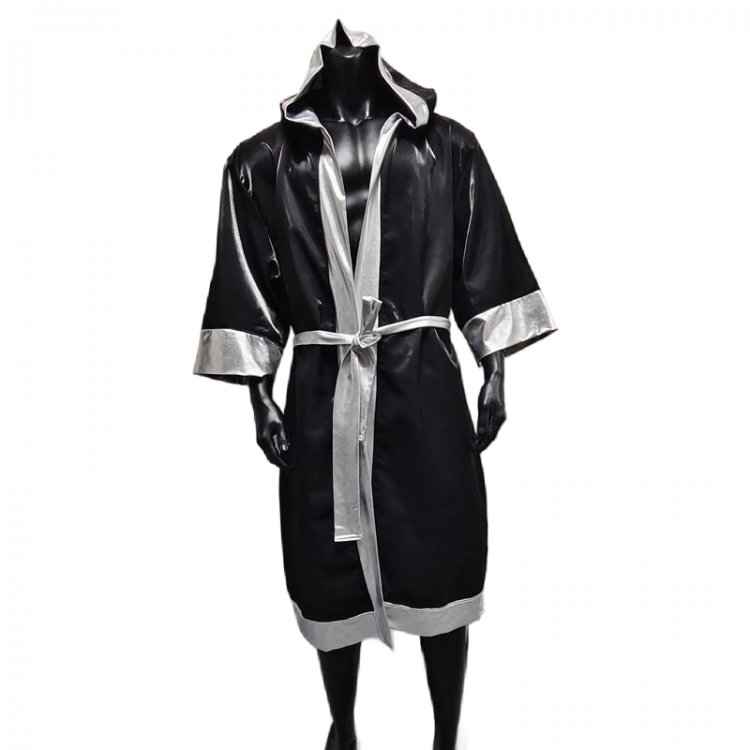 Boxing Robe Black and Sliver