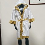 Boxing Robe White and Gold Boxing Robe White and Gold
