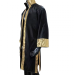 New Boxing Wrestling Fight Entrance Robe Black & Gold Shiny Satin Kickboxing MMA Ring Outfit New Boxing Wrestling Fight Entrance Robe Black & Gold Shiny Satin Kickboxing MMA Ring Outfit